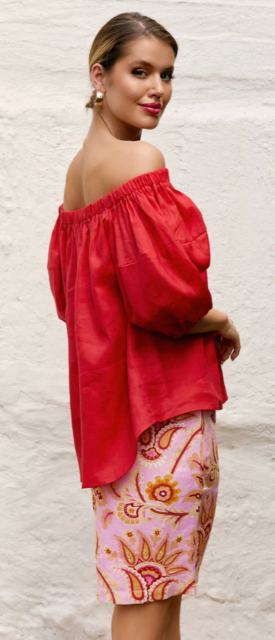 Adorne Ladies Elliot Linen Top