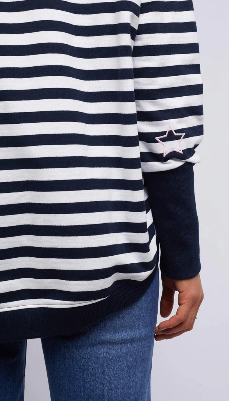 Elm Kayla Crew Navy / White Stripe
