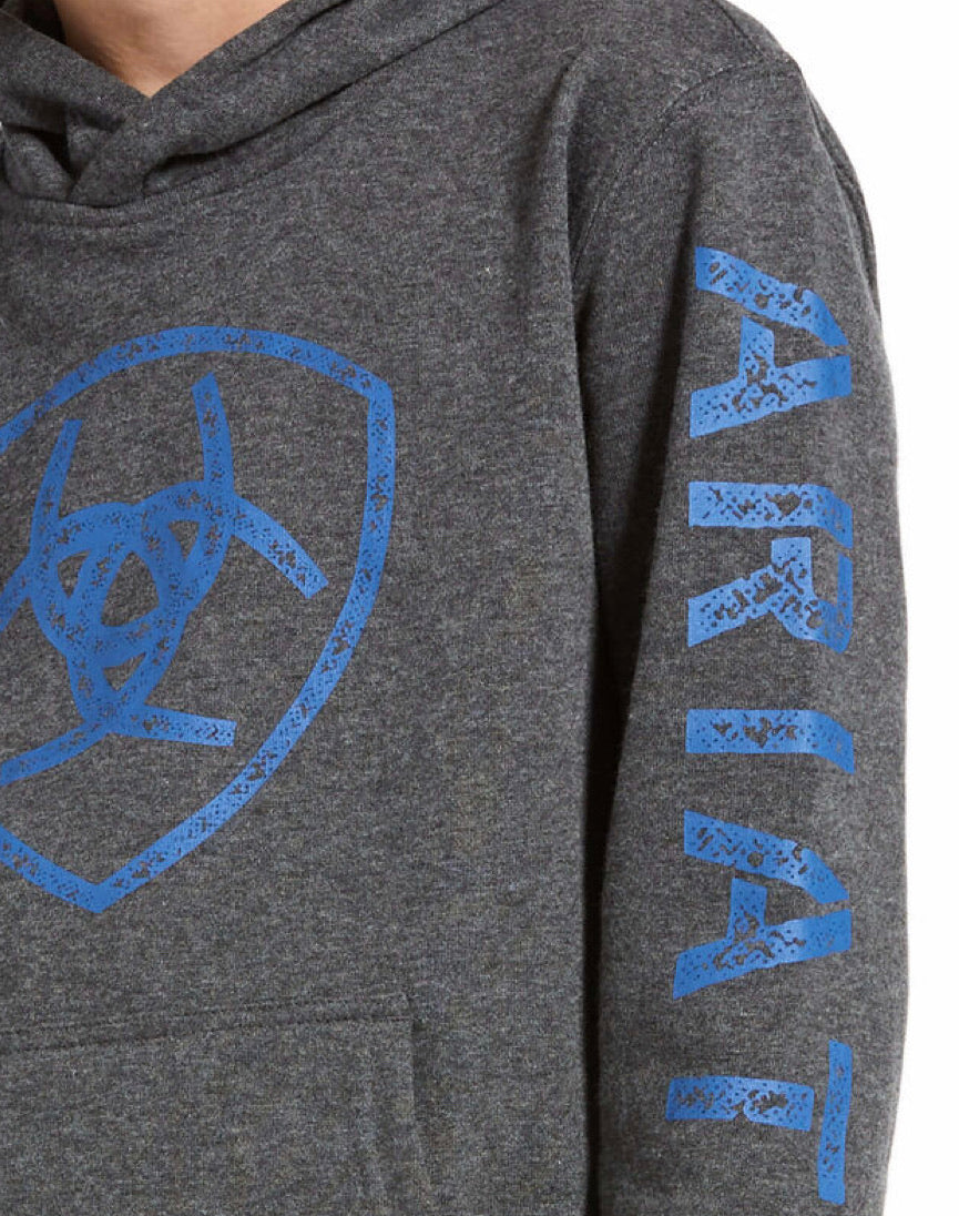 Ariat Boys Stencil Logo Hoodie Charcoal Heather