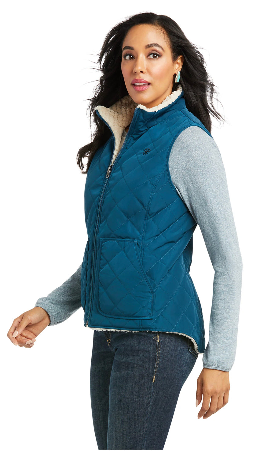 Ariat Ladies REAL Reversible Dillon Vest Teal 10037469