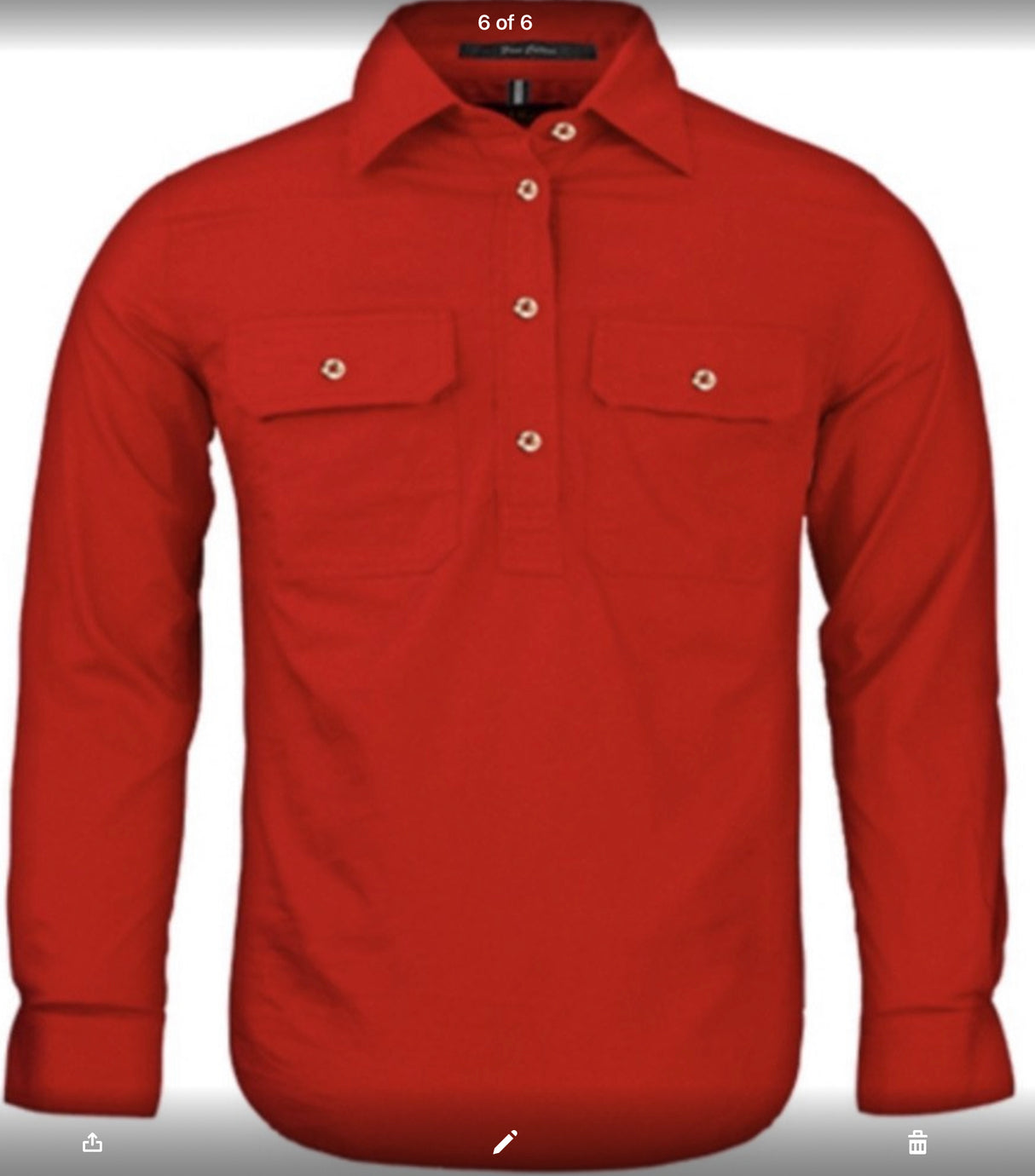Pilbara Mens Closed Front Long Sleeved Shirt RM200CF