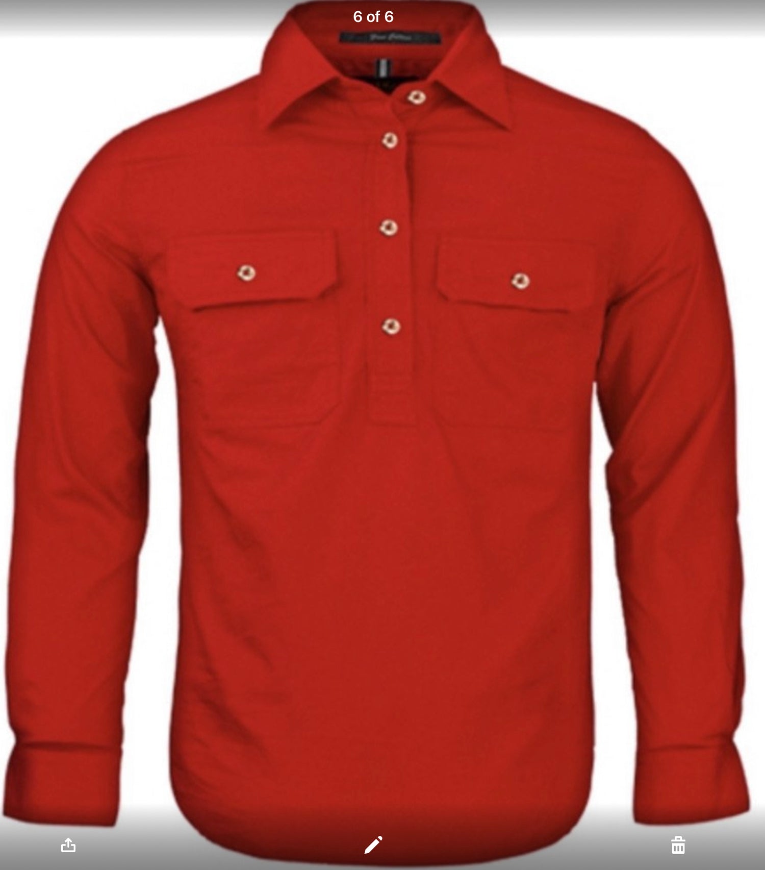 Pilbara Mens Closed Front Long Sleeved Shirt RM200CF