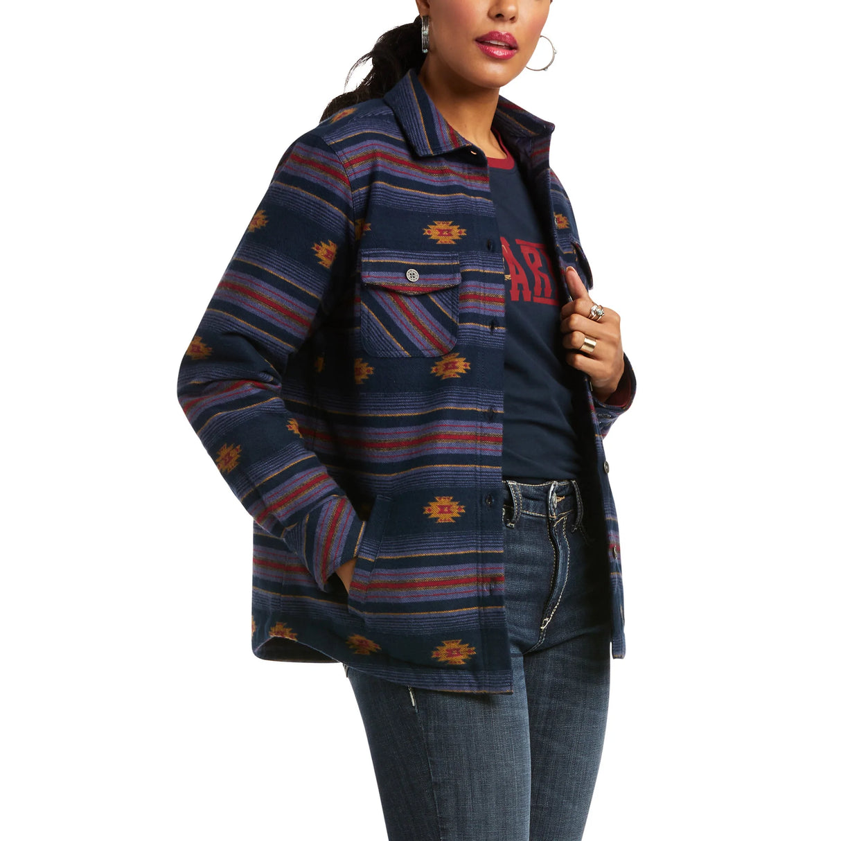 Ariat Women’s Real Shacket - Cruces Stripe