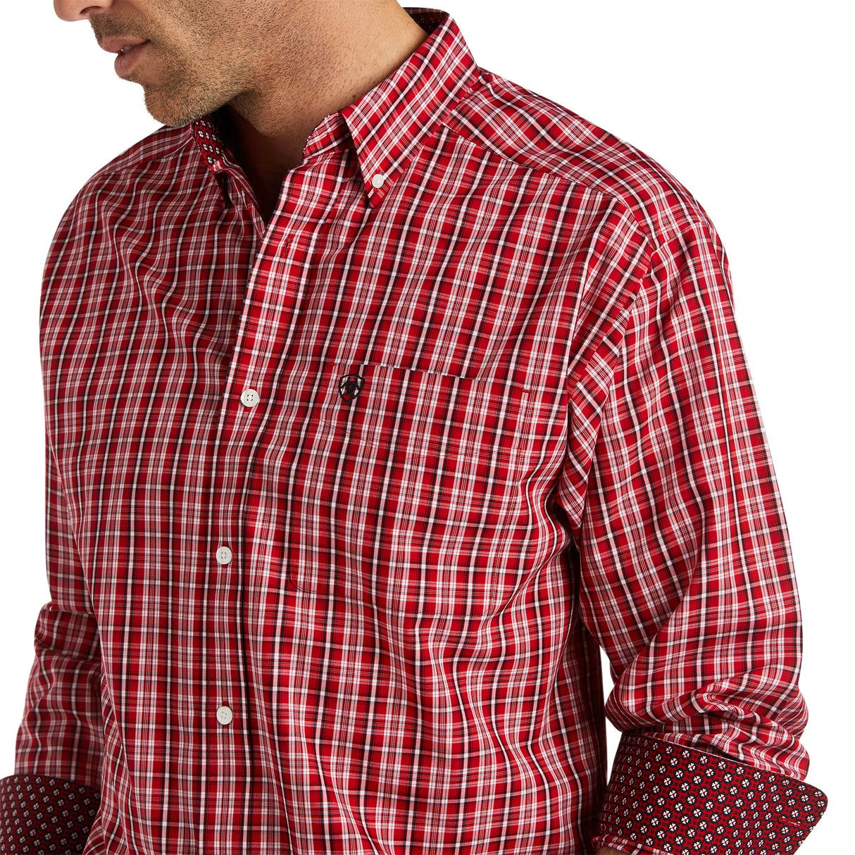 Ariat Men’s Wrinkle Free Ace Classic Fit Shirt - Holly Berry