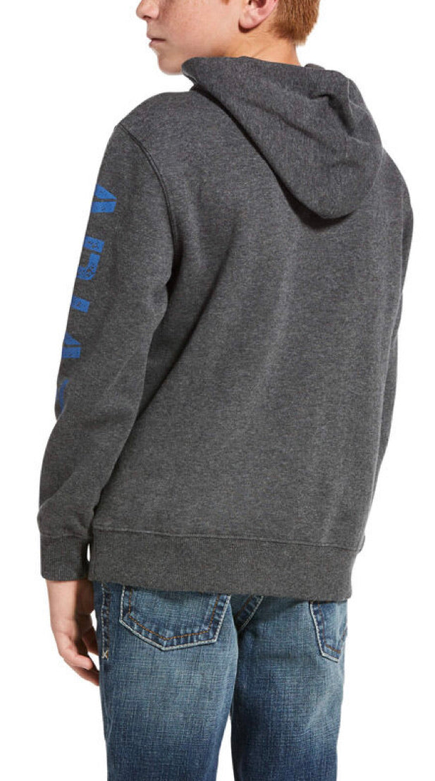 Ariat Boys Stencil Logo Hoodie Charcoal Heather