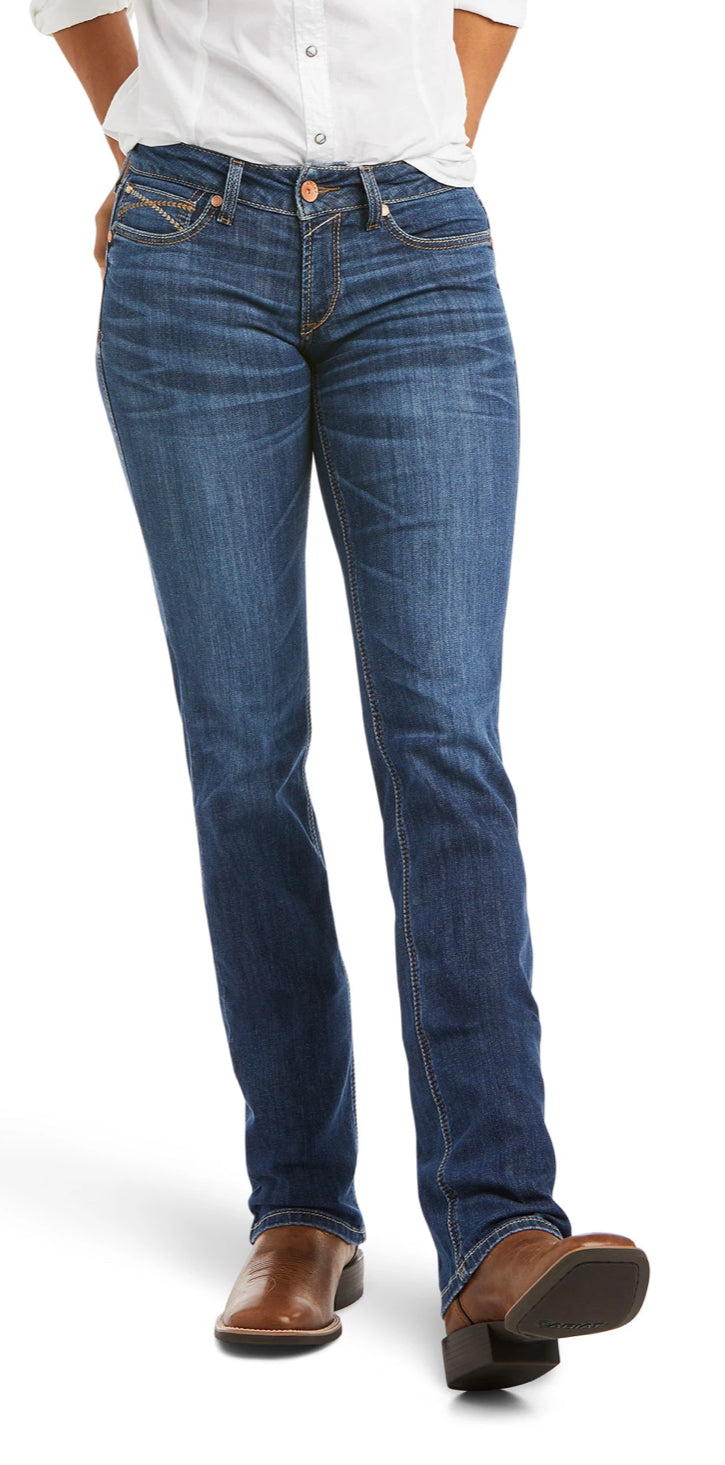 Ariat Ladies REAL Mid Rise Straight Leg Brenda Irvine Jean 10037682
