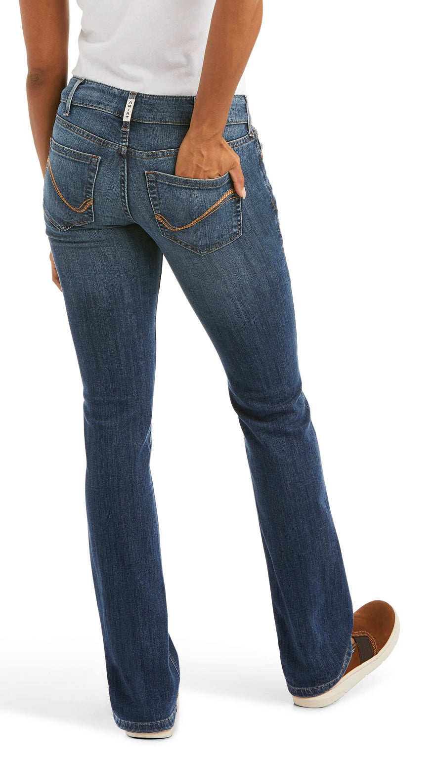 Ariat Ladies REAL Mid Rise Straight Leg Arrow Fit Jean in Mariana Natalia 10037680