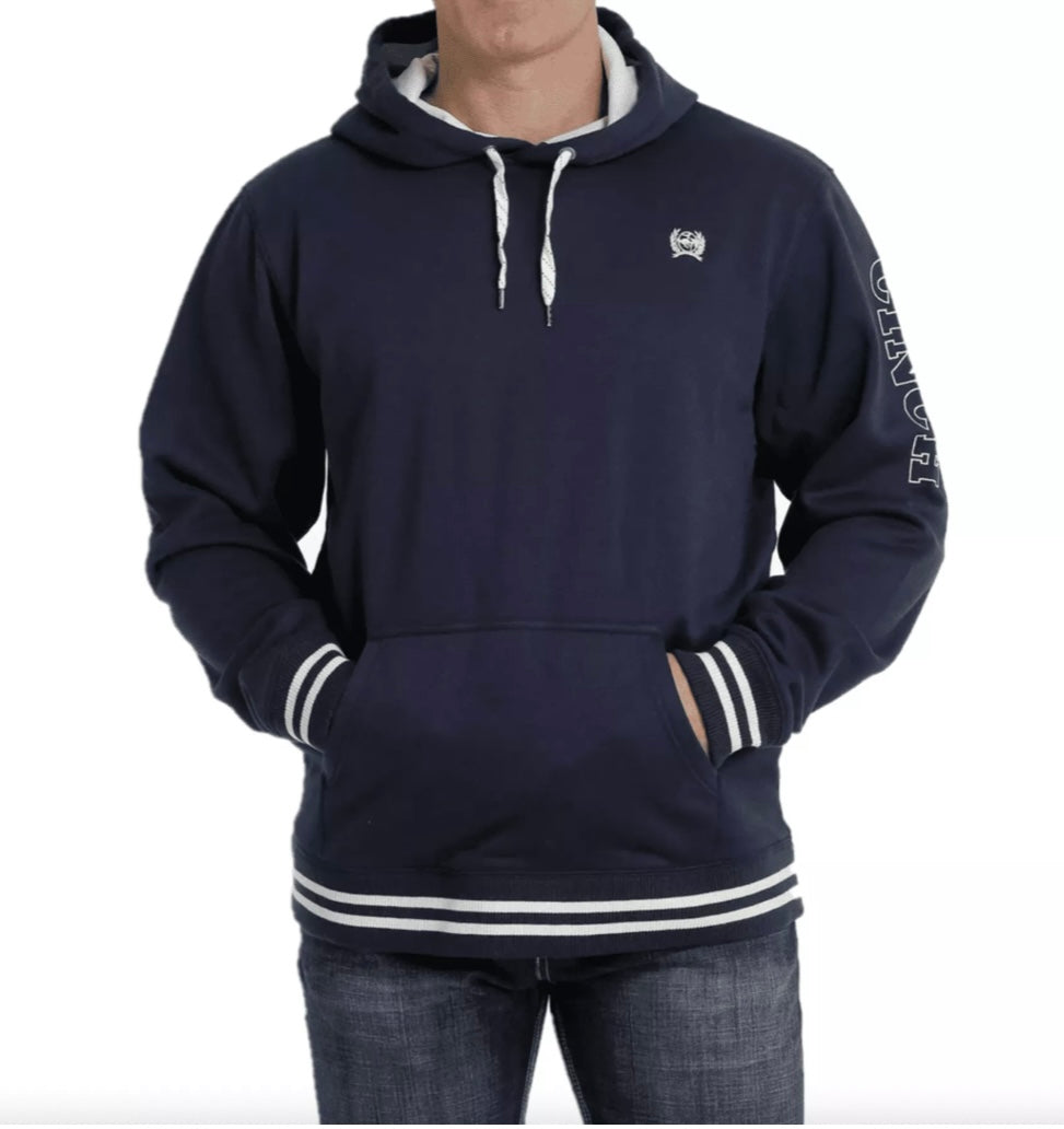 Cinch Men's Navy Logo Sleeve Pullover Hoodie