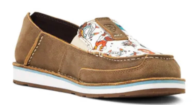 Ariat Ladies Brown Bomber Vintage Cowgirl Print Cruiser