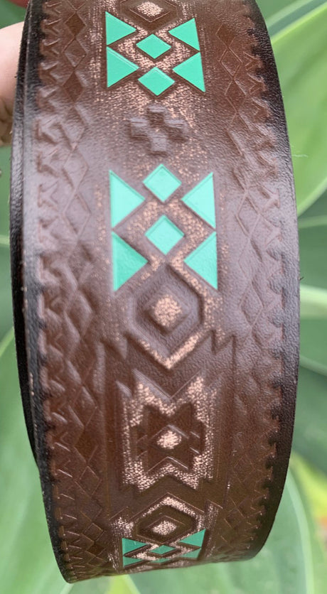 Roper Ladies Leather Brown Hand Painted Belt