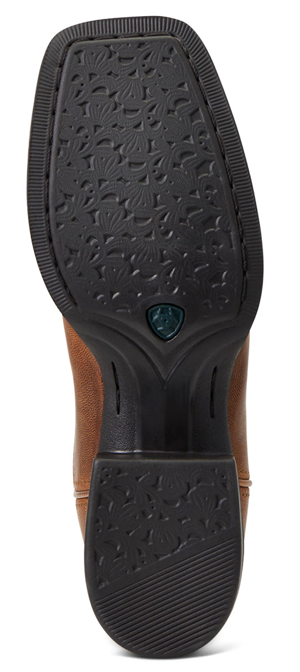 Ariat Ladies Round Up Wide Square Pearl Brown / Metallic Leopard Boots 10040363