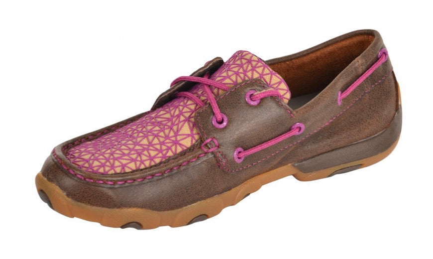 Twisted X Ladies Web Mocs Lowlace Up Brown / Purple