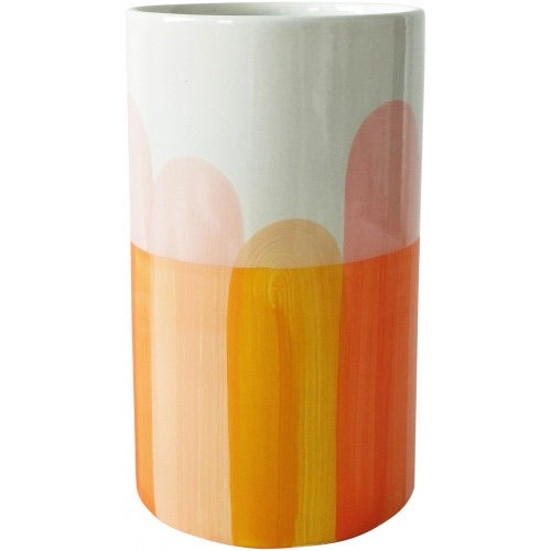 Skyla Circle Vase Orange White Lg 31c
