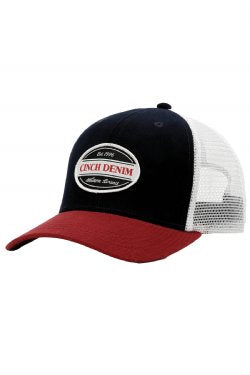 Cinch Denim Trucker Cap - Navy/Red