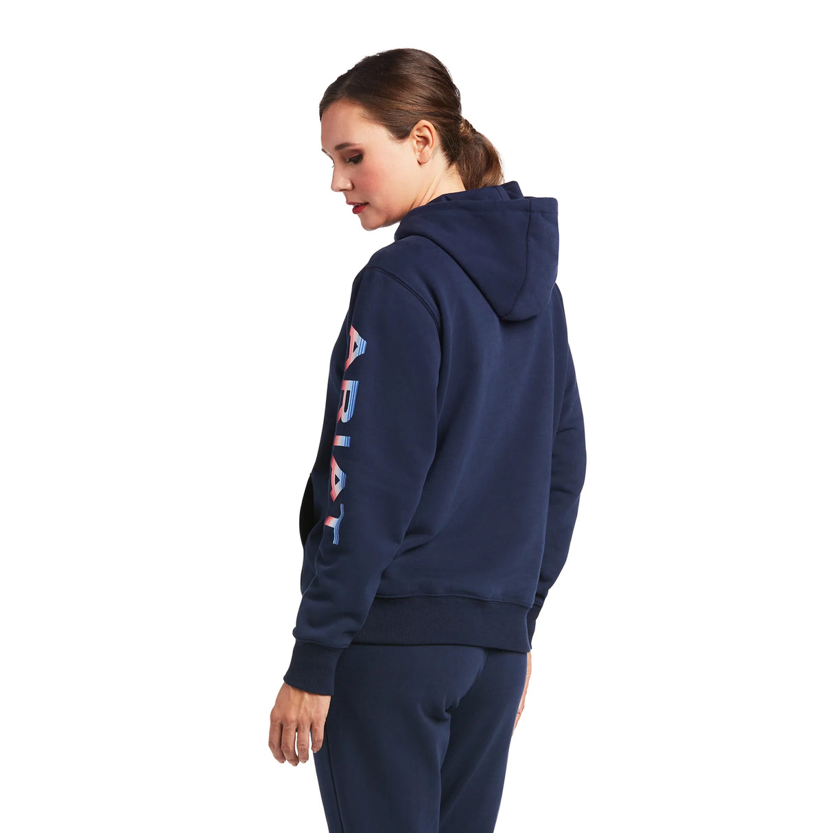 Ariat Ladies Real Serape Logo Arm Sweatshirt - Navy