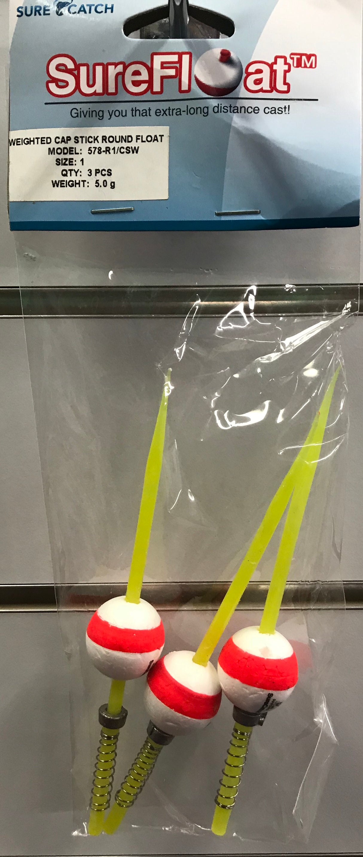 Sure Catch 1" Round Cap Weighted Foam Float (3 per pack)