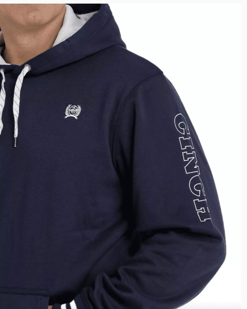Cinch Men's Navy Logo Sleeve Pullover Hoodie