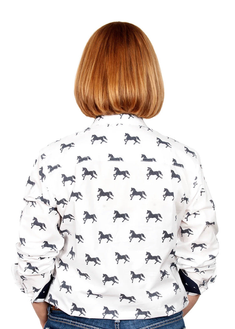 Just Country Womens Georgie Half Button Print Work shirts