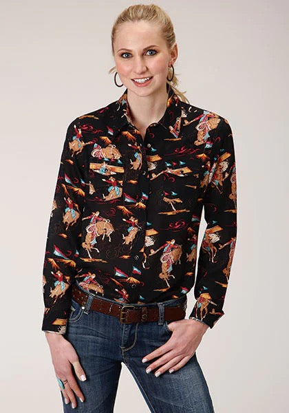 Roper Ladies Long Sleeve Snap Button Shirt