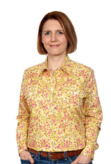Just Country Womens Georgie Half Button Print Work Shirts