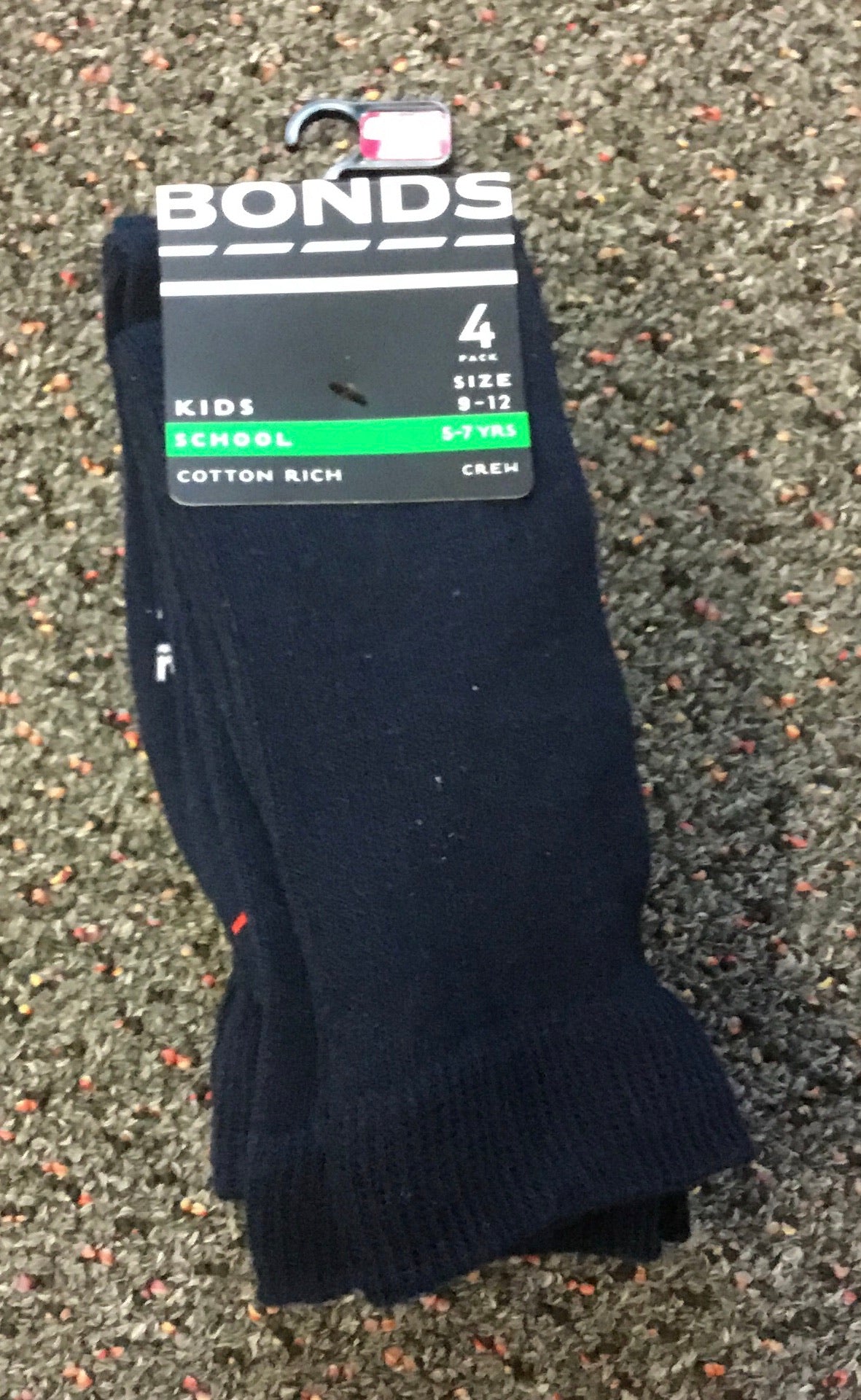 Bonds kids oxford school socks - 4 pack -navy