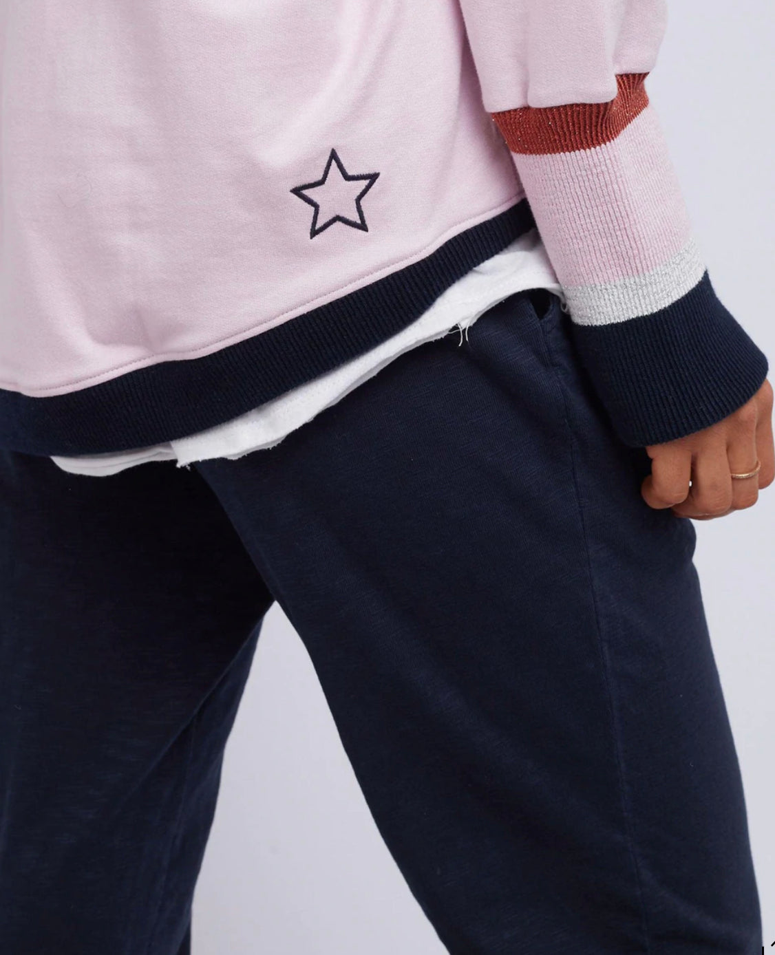 Elm Peaches Metallic Crew