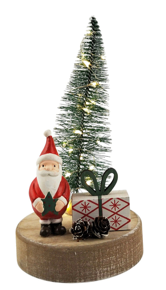 Cute Reindeer Tree & Present Scene with Lights Decorations