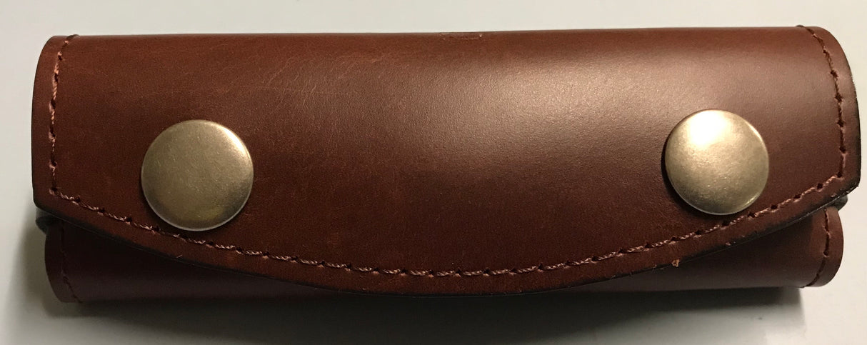 Leather horizontal opening 10cm 2 clip knife pouch