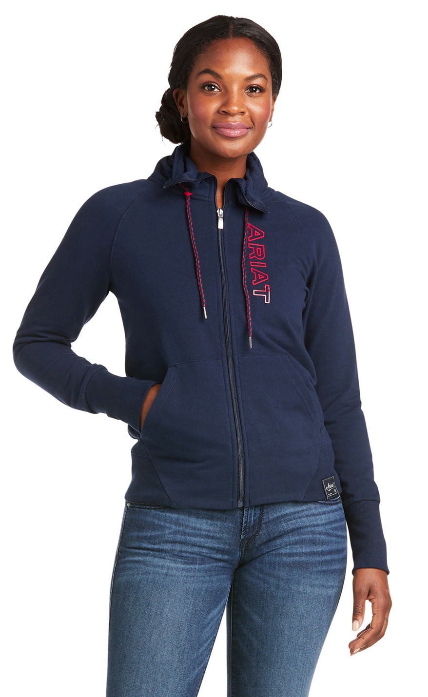 Ariat Ladies Team Logo Full Zip Sweatshirt