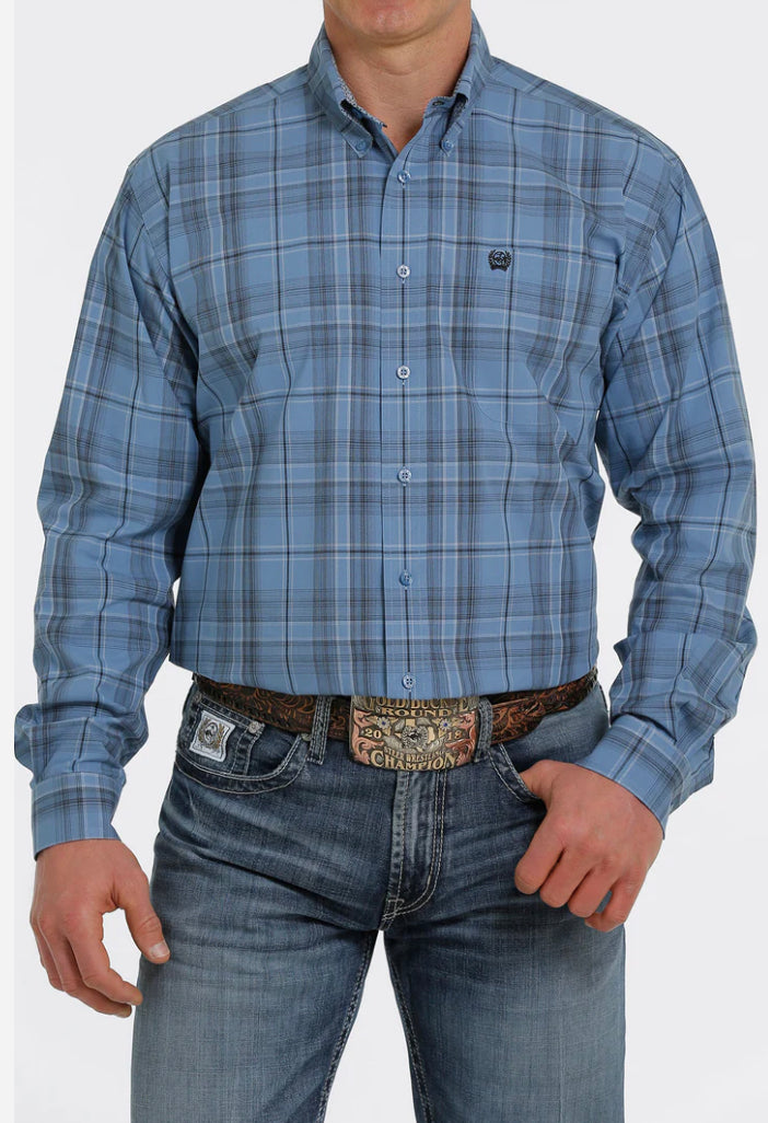 Cinch Mens Blue Plaid Shirt MTW1105332