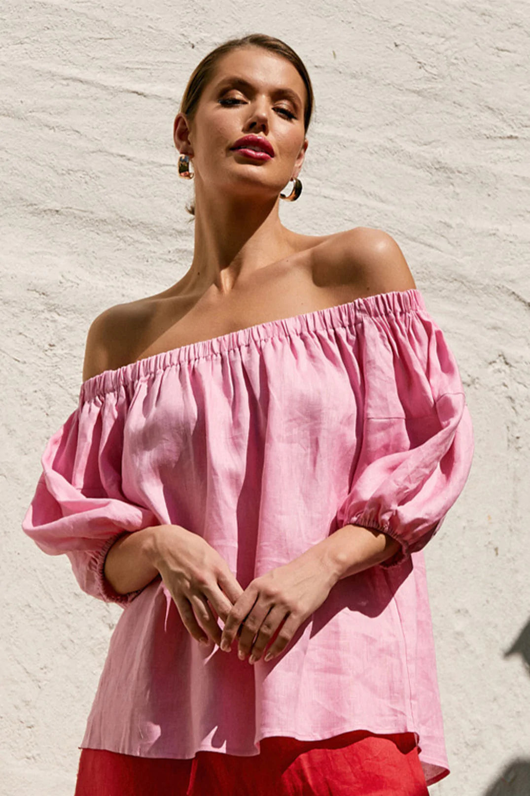 Adorne Ladies Elliot Linen Top