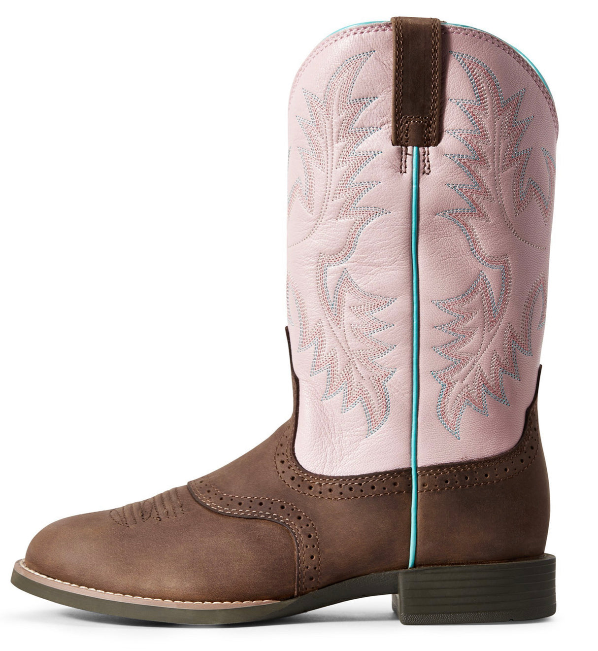 Ariat Ladies Heritage Stockman Driftwood Brown / Pastel Pink C Fitting 10029762