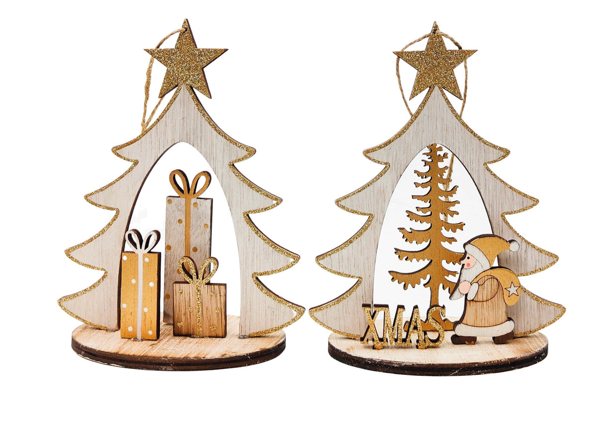 Urban Products Present & Santa Scene Hanging Tree Decoration