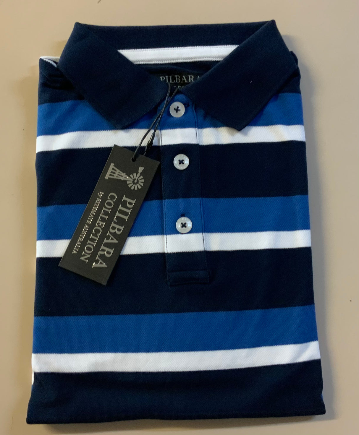 Pilbara Mens Striped Polo - RMPC066