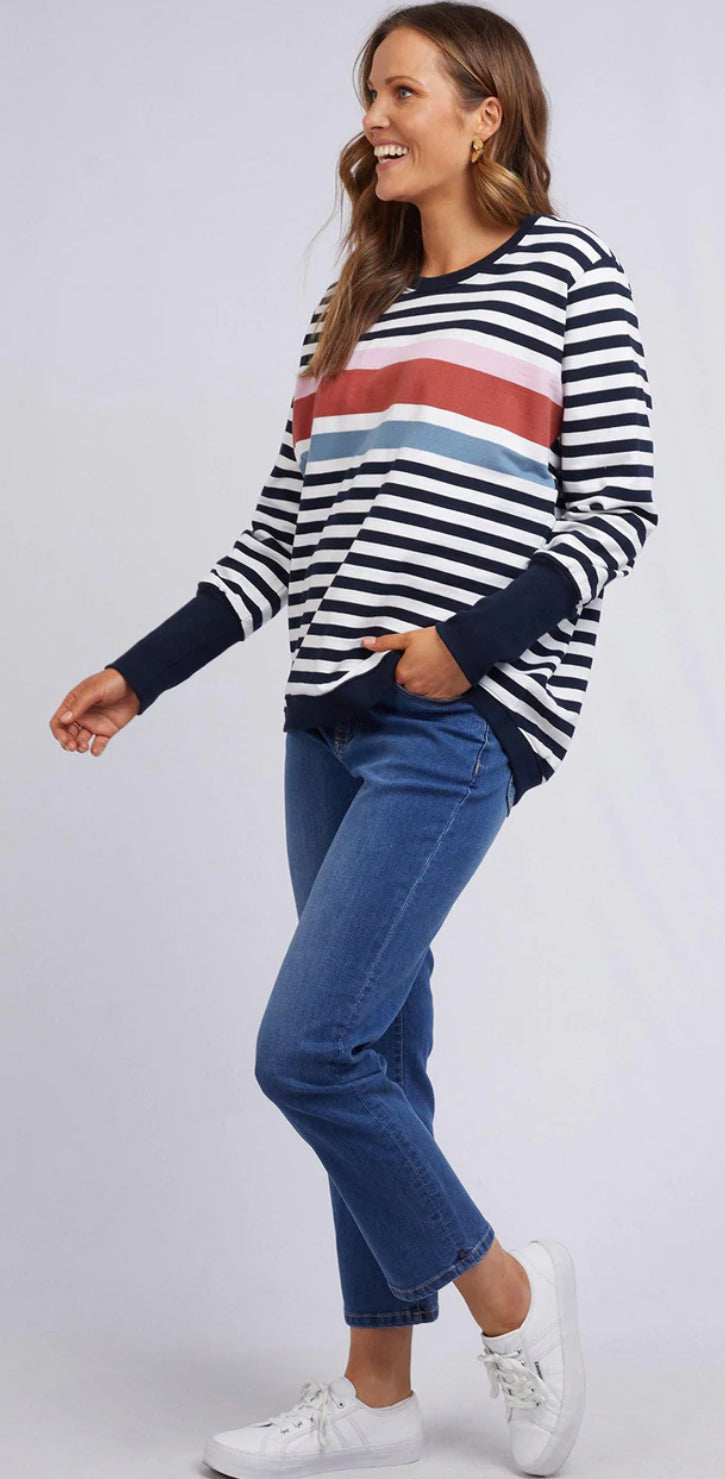 Elm Kayla Crew Navy / White Stripe