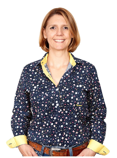 Just Country Womens Georgie Half Button Print Work shirts