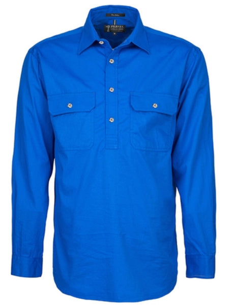 Pilbara Pilbara Mens Closed Front Long Sleeved Shirt