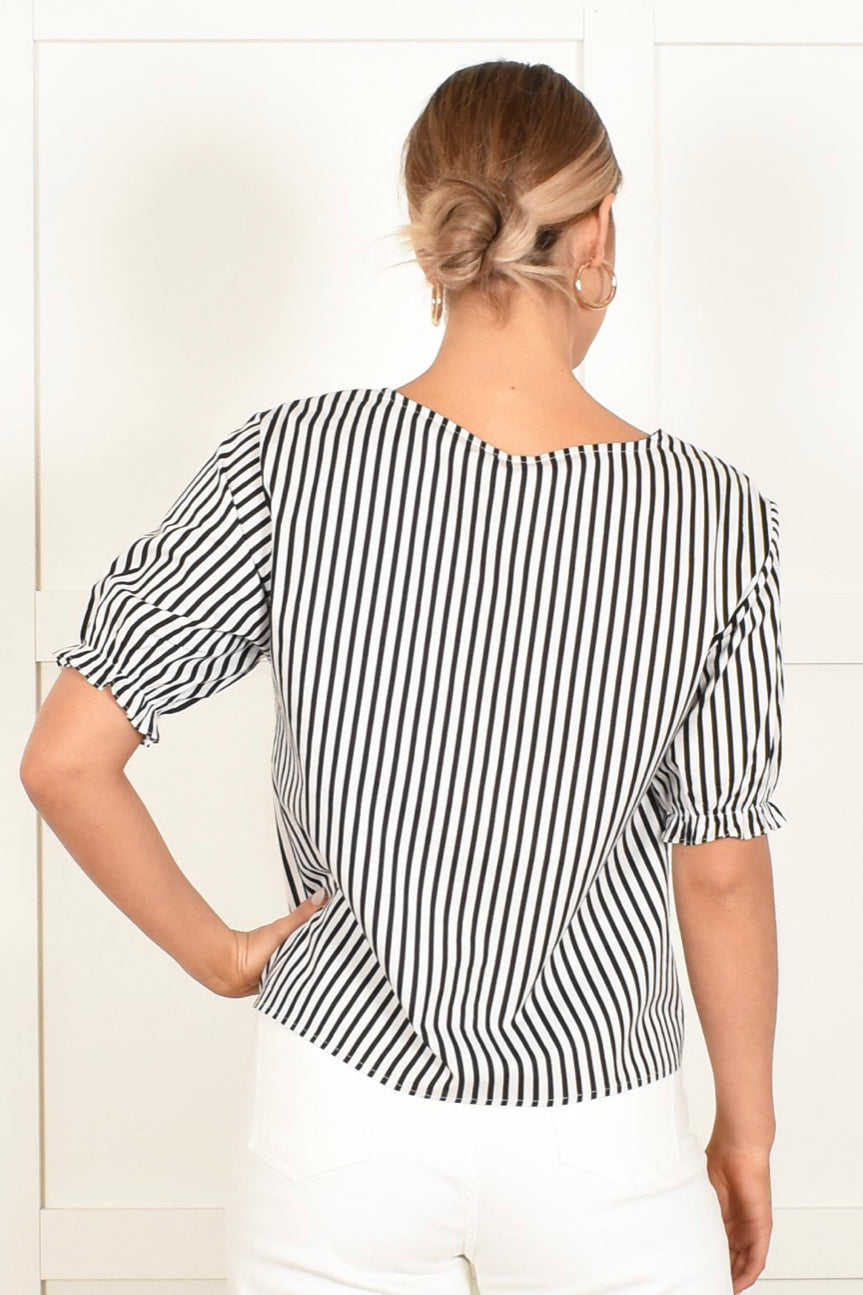 Adorne Ladies Willow Striped Top