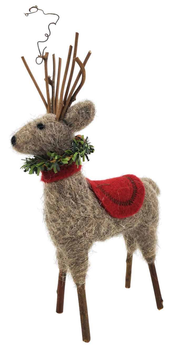 Felt Reindeer with Saddle Standing Decorations