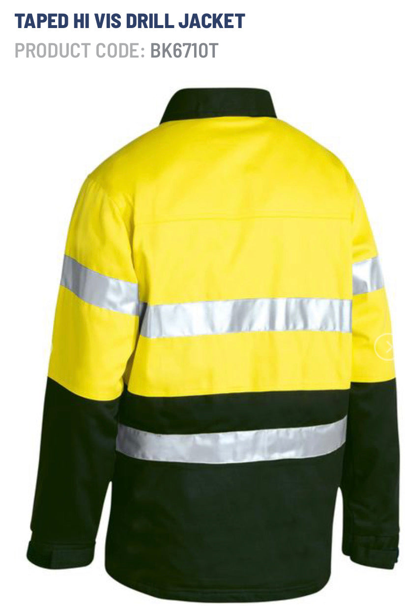 Bisley Taped Hi Vis Cotton Drill Jacket