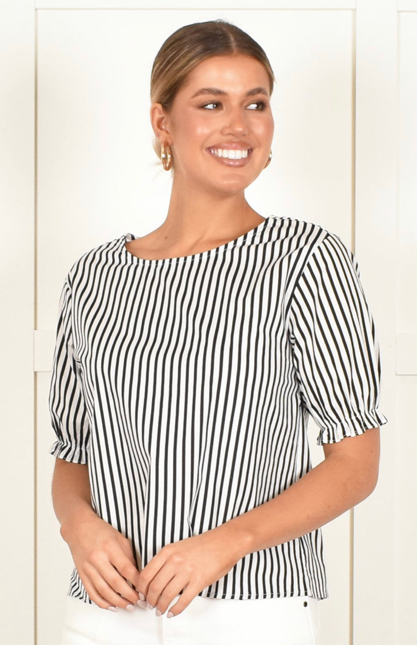 Adorne Ladies Willow Striped Top