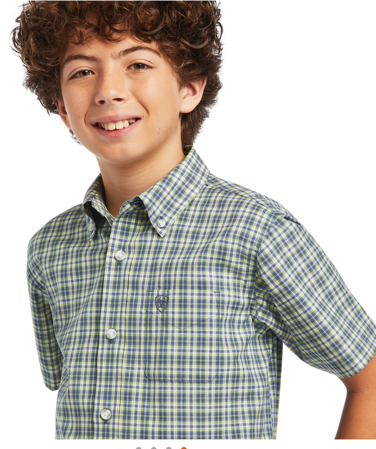 Ariat Boys Pro Barrett Classic Green Glow S/S Shirt