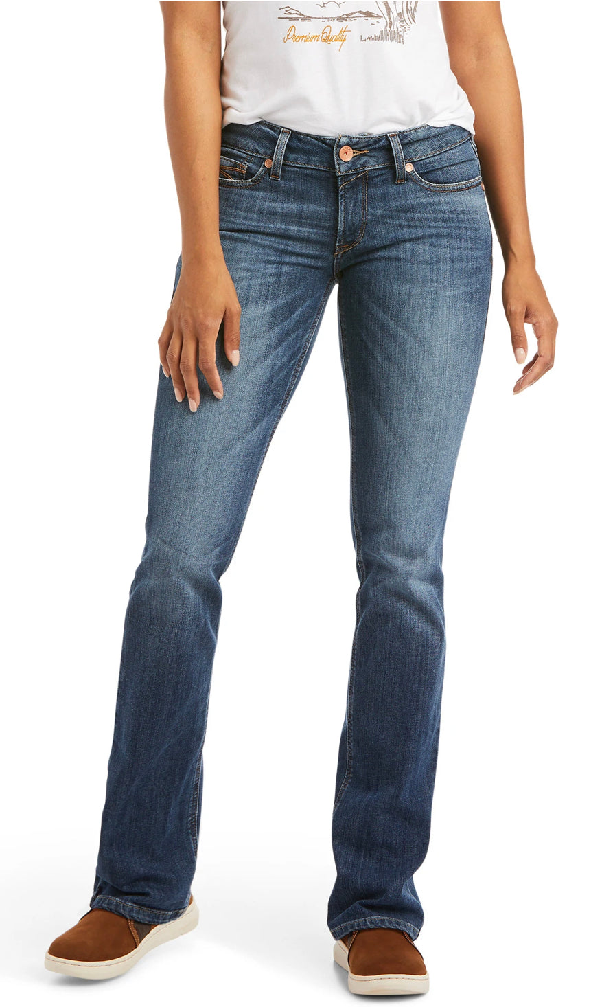 Ariat Ladies REAL Mid Rise Straight Leg Arrow Fit Jean in Mariana Natalia 10037680