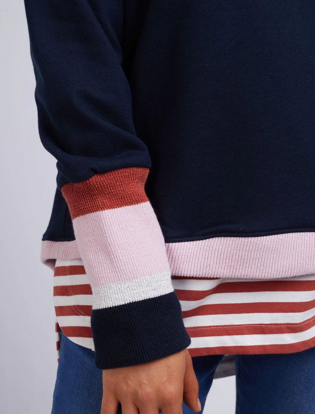 Elm Peaches Metallic Crew