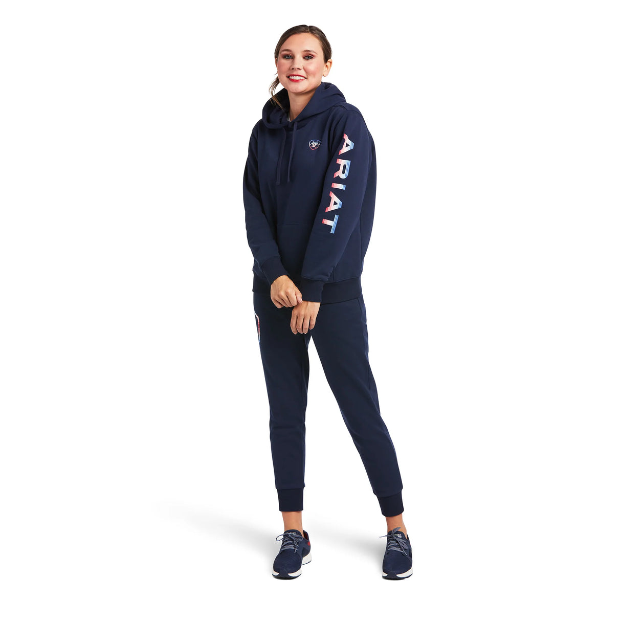 Ariat Ladies Real Serape Logo Arm Sweatshirt - Navy
