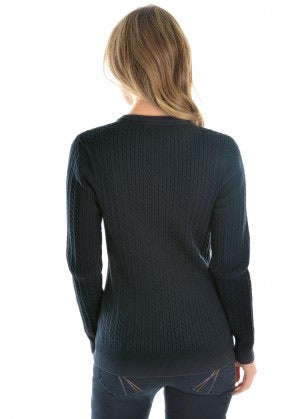 Thomas Cook Ladies V-Neck Fine Cable Jumper