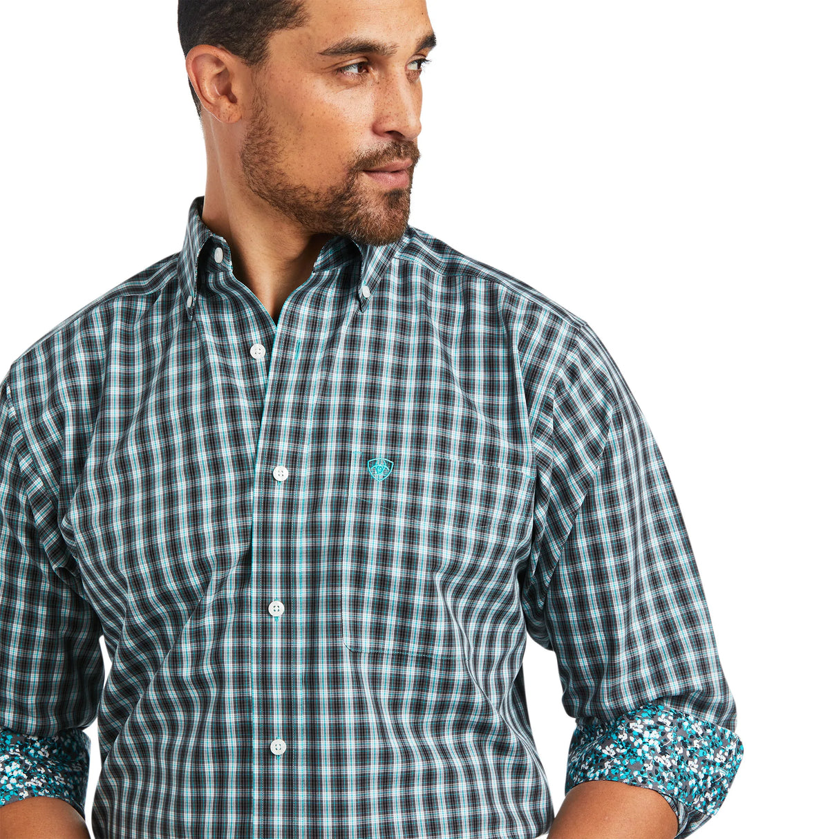 Ariat Men’s Wrinkle Free Houston Fitted Shirt- Bachelor Button