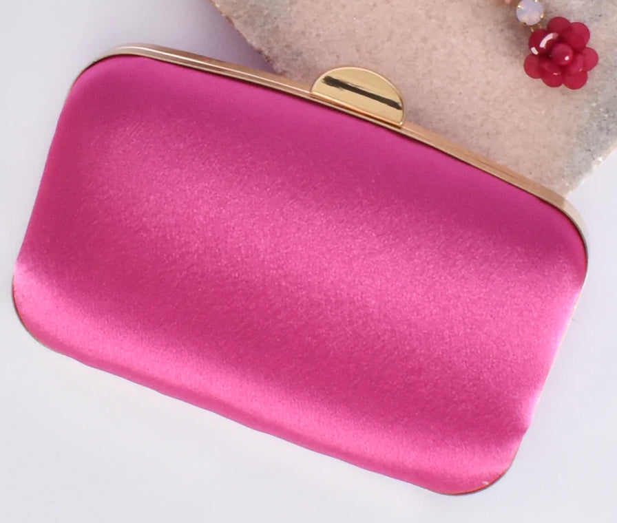 Adorne Ladies Satin Structured Clutch