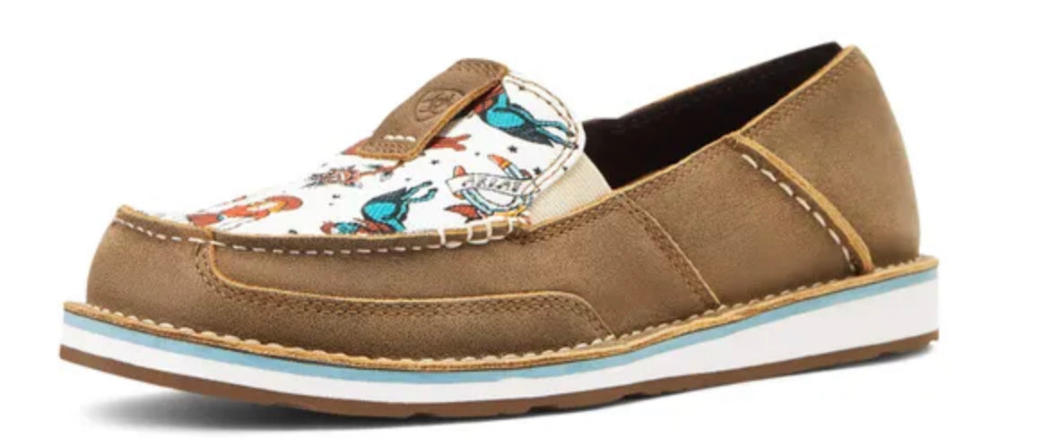 Ariat Ladies Brown Bomber Vintage Cowgirl Print Cruiser