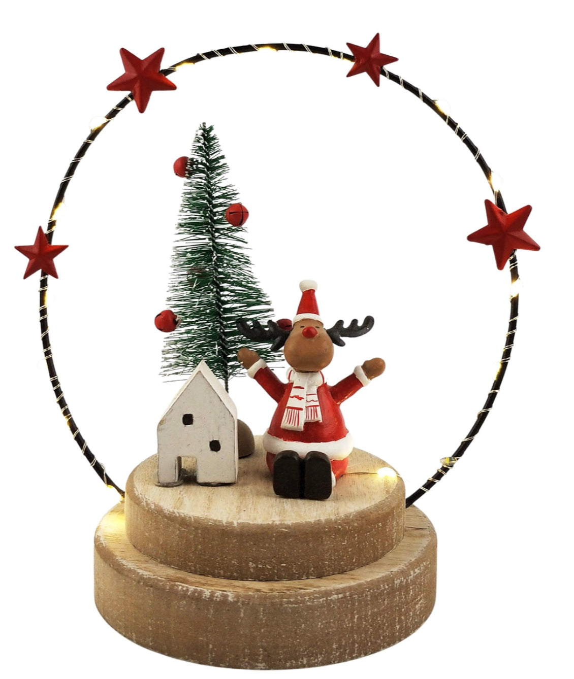 Reindeer in a Bauble with Light Decoration